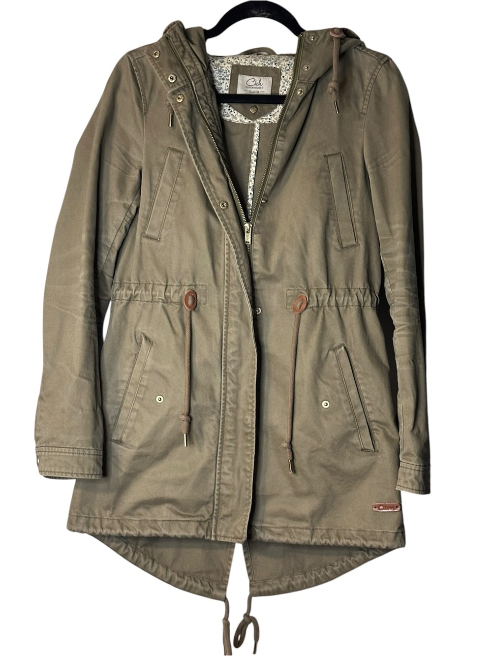 Clockhouse Olive Utility Anorak with Drawcord Waist & Hood, XS
